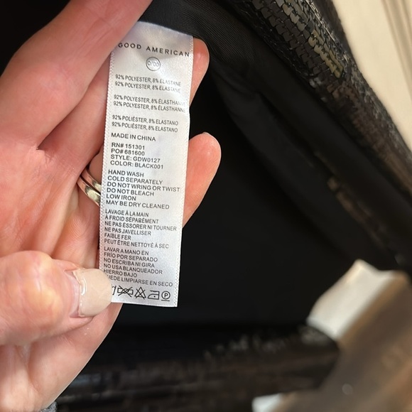 NWT GOOD AMERICAN BLACK SEQUINS ROBE CARDIGAN size 00/0=XS/S - Picture 10 of 11